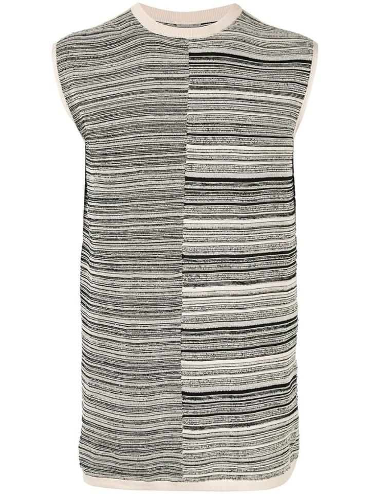 Rick Owens Contrast Striped Tank Top - White