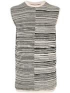 Rick Owens Contrast Striped Tank Top - White