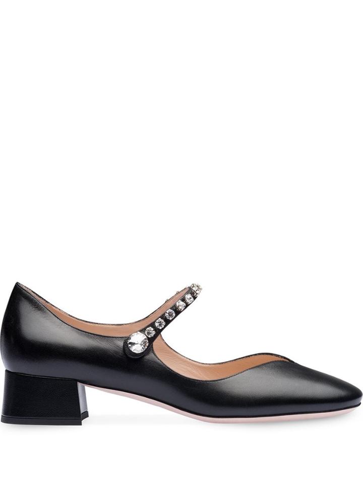 Miu Miu Embellished Strap 35mm Pumps - Black
