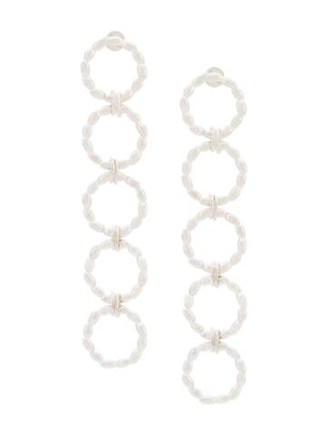 Bea Bongiasca Rice Hoop Drop Earrings - Metallic