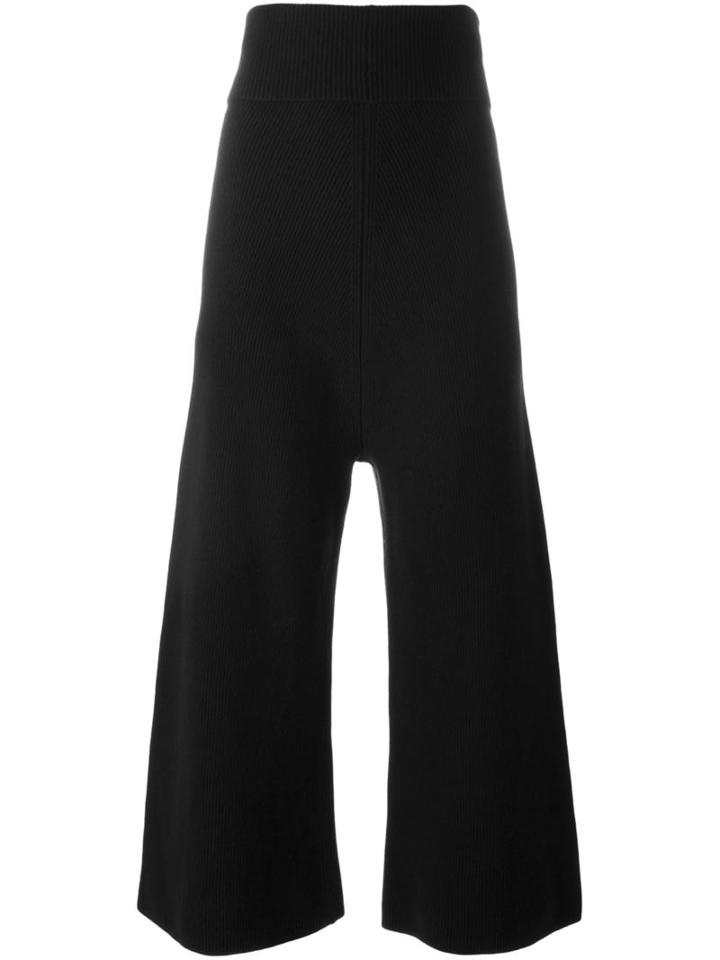 Stella Mccartney Ribbed High Waist Trousers, Women's, Size: 36, Blue, Virgin Wool