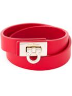 Salvatore Ferragamo Gancio Wrap Around Bracelet, Women's, Red