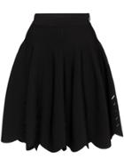 Alexander Mcqueen Laser-cut Flared Mini Skirt - Black