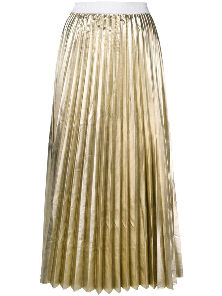 P.a.r.o.s.h. High-waist Pleated Skirt - Gold