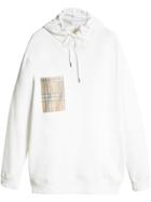 Burberry Check Pocket Hoodie - White