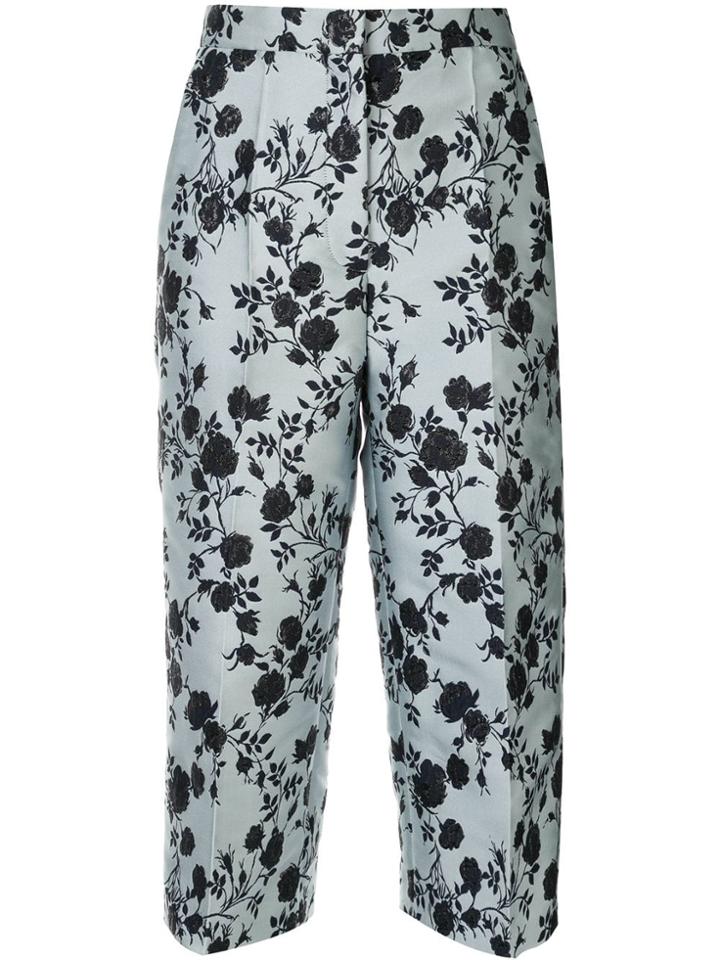 Rochas Floral Jacquard Culottes - Blue