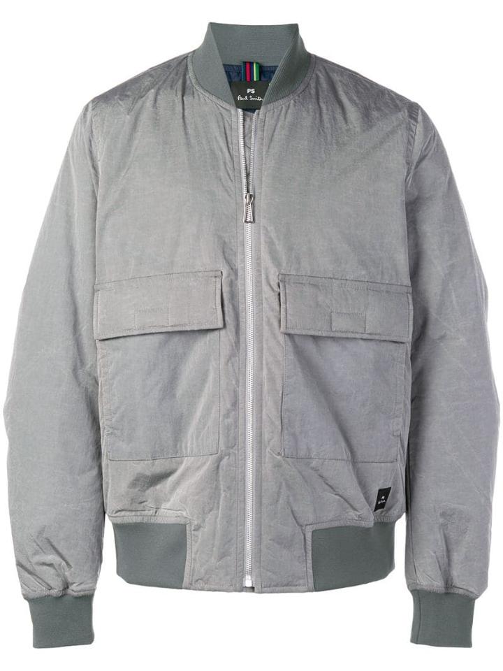 Ps Paul Smith Flap Pocket Bomber Jacket - Grey
