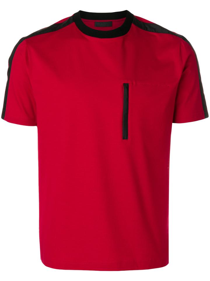 Prada Contrast Panel T-shirt - Red