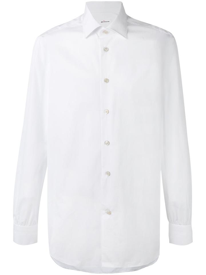 Kiton Button-up Shirt, Men's, Size: 39, White, Cotton