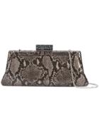 Inge Christopher Snake-effect Clutch - Grey