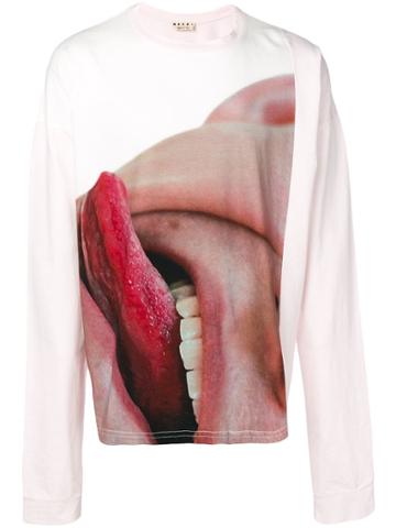 Marni Tongue Print Sweatshirt - Pink