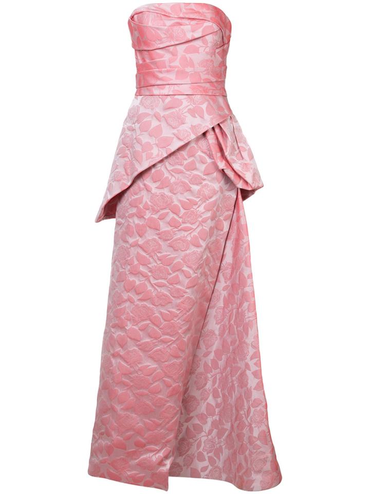 Rubin Singer Rose Embroidered Gown - Pink & Purple