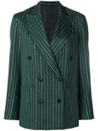 Golden Goose Deluxe Brand Striped Double-breasted Blazer - Green