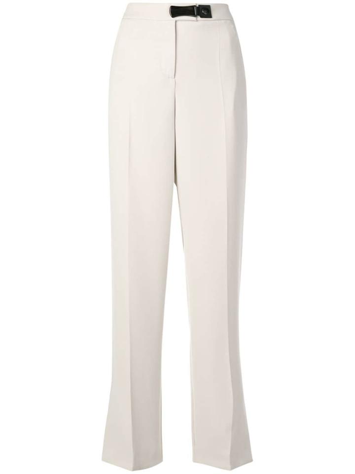 Giorgio Armani Leather Trim Trousers - Neutrals