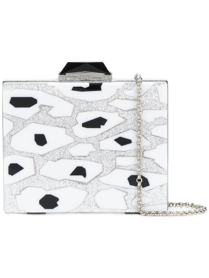 Kotur Patterned Box Clutch Bag - Grey