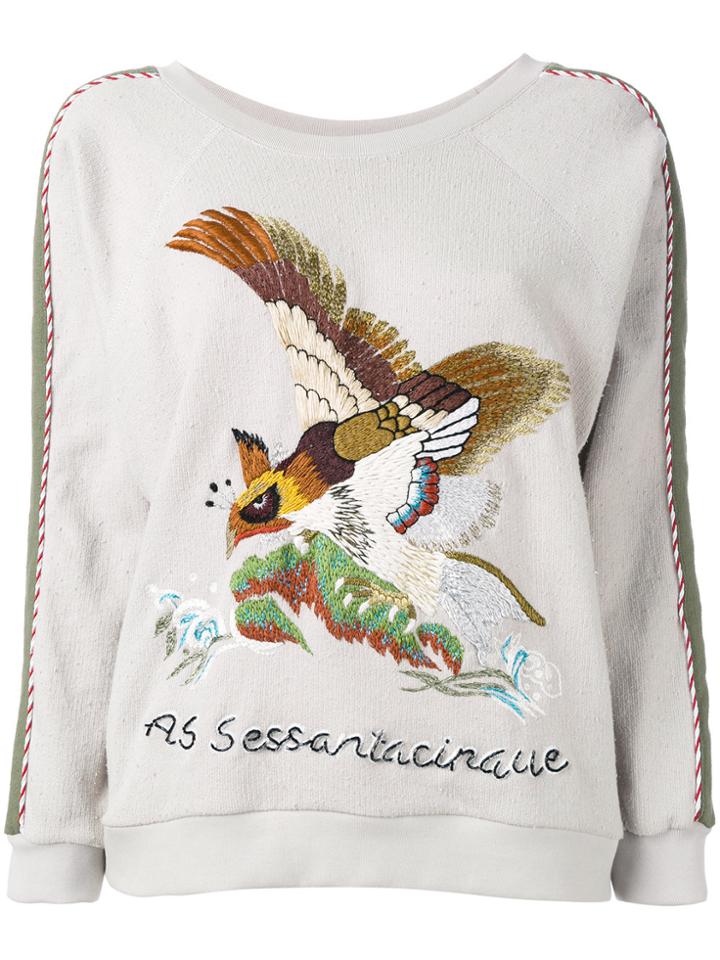 As65 Embroidered Bird Jumper - Nude & Neutrals