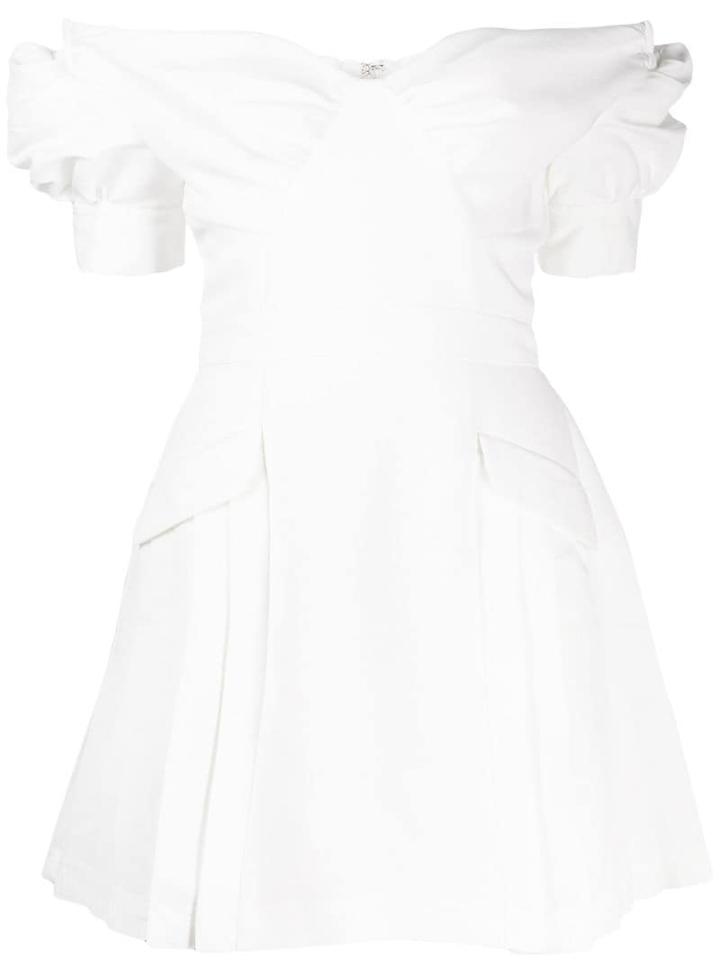 Self-portrait Bardot Mini Dress - White