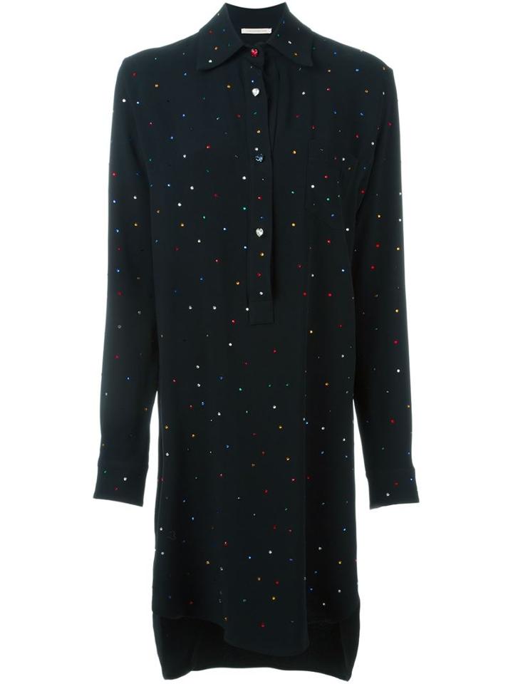 Christopher Kane Strass Detail Shirt Dress, Women's, Size: 10, Black, Acetate/viscose