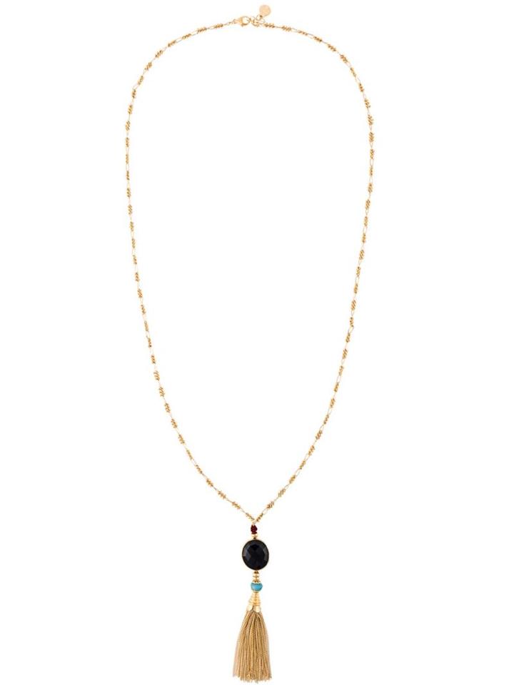 Gas Bijoux 'serti Pompom' Long Necklace, Women's, Metallic