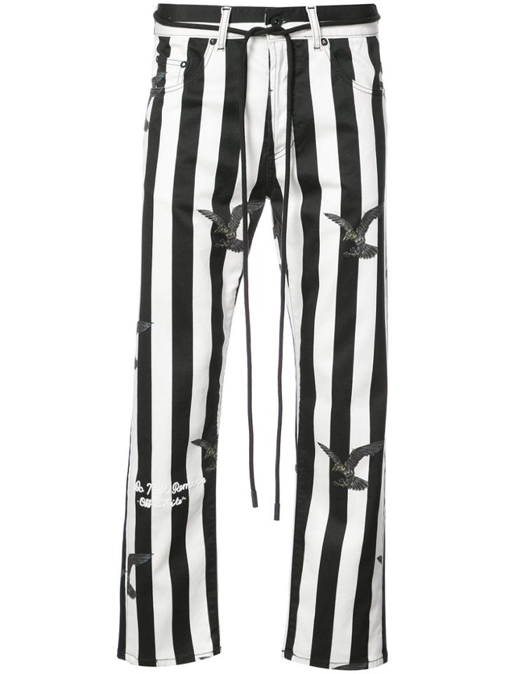 Off-white Striped Trousers - Black