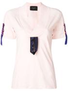 Mr & Mrs Italy Embroidered Detail T-shirt - Pink