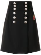 Dolce & Gabbana Sacred Heart Buttoned A-line Skirt - Black
