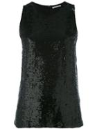 P.a.r.o.s.h. - Sequin Embellished Tank Top - Women - Viscose/pvc - Xs, Black, Viscose/pvc