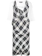 R13 Checked Dress, Women's, Size: Medium, Black, Cotton/polyurethane/lyocell