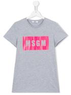 Msgm Kids Print T-shirt, Girl's, Size: 14 Yrs, Grey