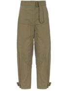 Jw Anderson Medium Rise Belted Cotton Trousers - Green
