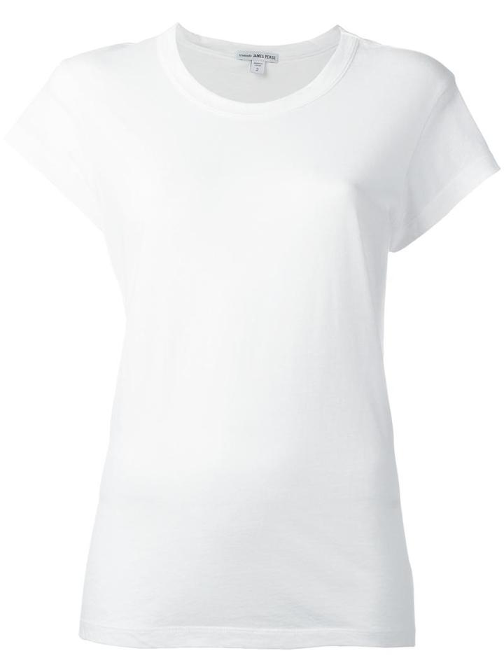 James Perse Round Neck T-shirt, Women's, Size: 1, White, Cotton/polyester/linen/flax
