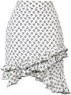 Altuzarra Cherry Print Skirt, Women's, Size: 36, White, Silk/polyester