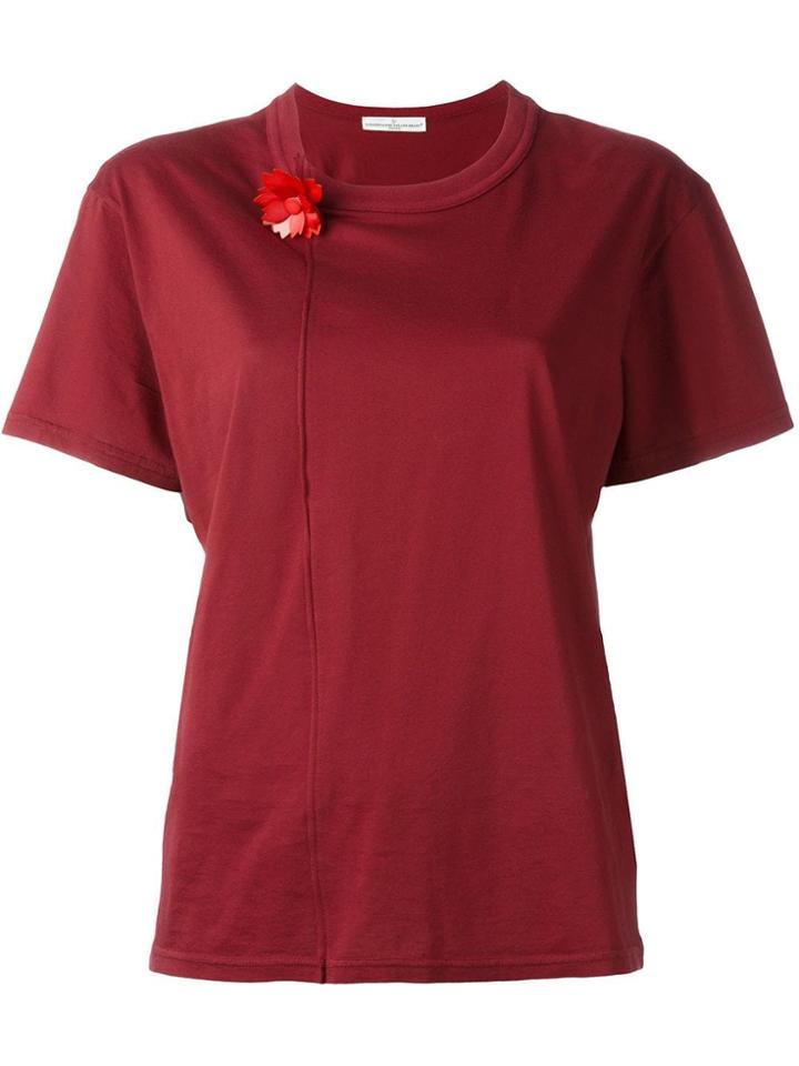 Golden Goose Deluxe Brand Flower Brooch T-shirt - Red