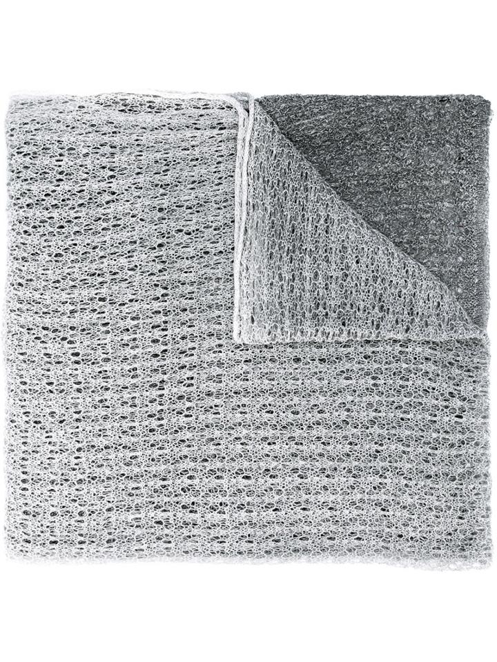 Faliero Sarti - Open Weave Scarf - Women - Linen/flax - One Size, Grey, Linen/flax