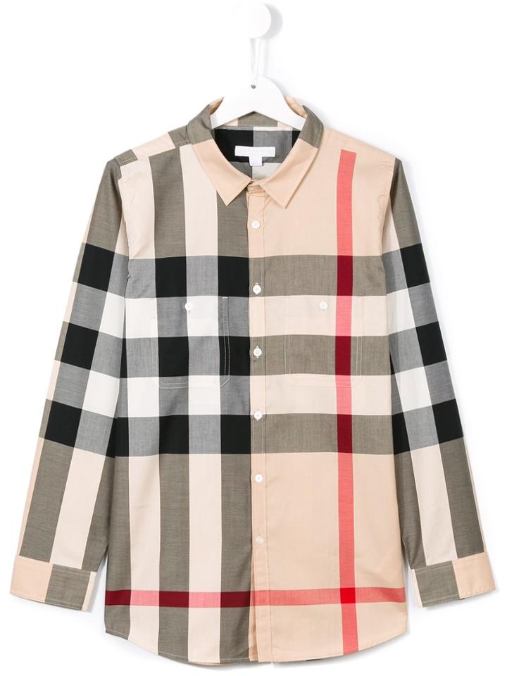 Burberry Kids Check Cotton Shirt - Multicolour