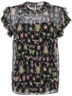 Red Valentino Butterfly Print Blouse - Black