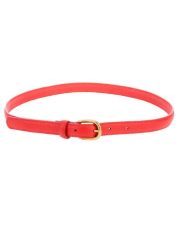 Labour Of Love Red Leather Skinny Belt