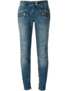 Balmain Skinny Jeans, Women's, Size: 38, Blue, Cotton/spandex/elastane