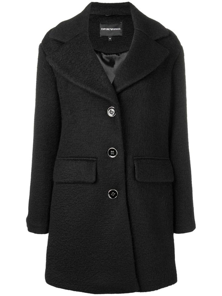 Emporio Armani Loose Fitted Coat - Black