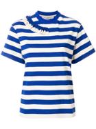 Golden Goose Deluxe Brand Striped Frill Trim T-shirt - White