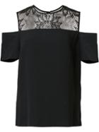 A.l.c. Sheer Panel Cut-off T-shirt, Women's, Size: 2, Black, Viscose/acetate