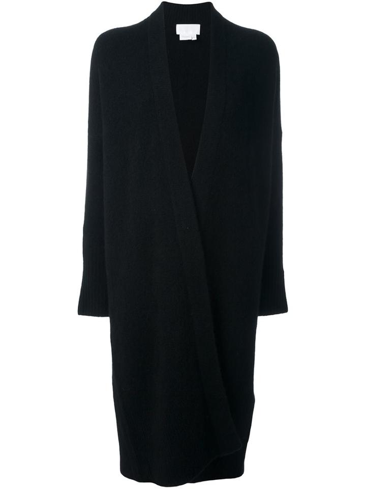 Dkny Open Front Cardi-coat, Women's, Size: Medium, Black, Nylon/spandex/elastane/wool