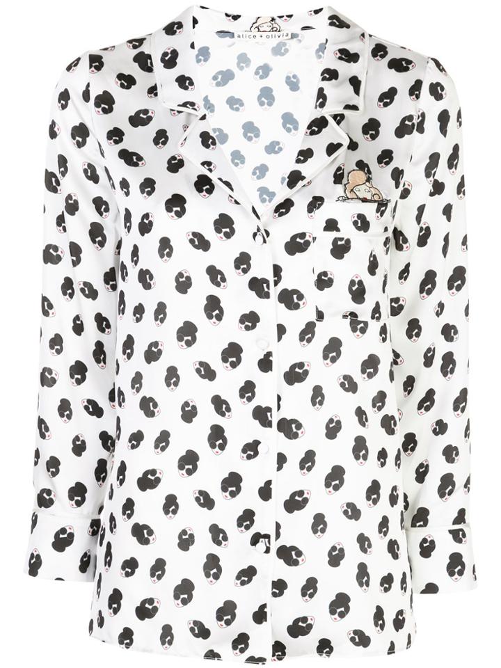 Alice+olivia Patterned Pajama-style Top - White