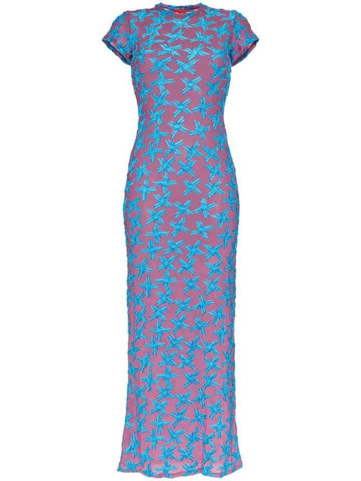 Eckhaus Latta Velvet And Mesh Maxi Dress - Multicolour