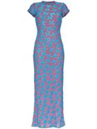 Eckhaus Latta Velvet And Mesh Maxi Dress - Multicolour