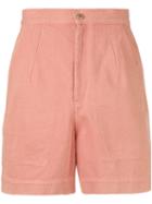 Isabel Marant - High Waisted Shorts - Women - Cotton - 40, Pink/purple, Cotton