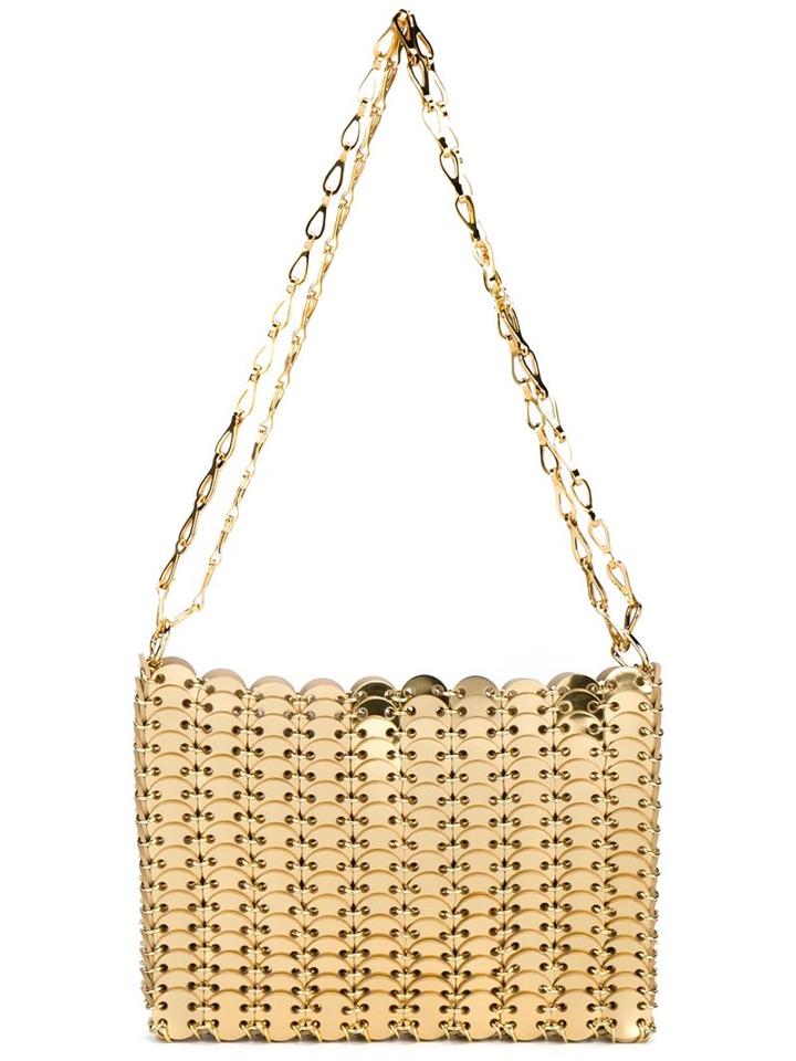 Paco Rabanne Iconic Chain Shoulder Bag, Women's, Grey