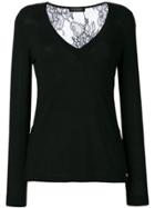 Twin-set Knitted V-neck Top - Black