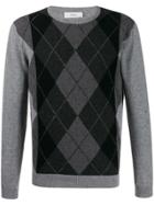 Pringle Of Scotland Rn Ls Jumper Argyle Stripe In Flannel