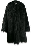Mm6 Maison Margiela Furry Oversized Coat - Black